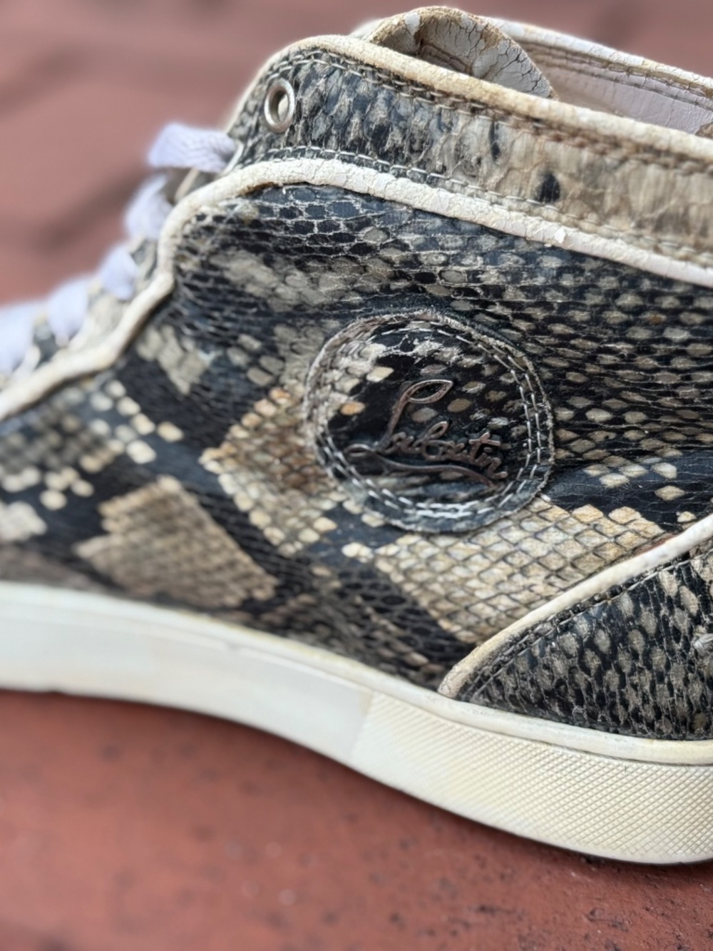 Christian Louboutin Louis Flat Python High Top Sneakers EU 41 / US 8